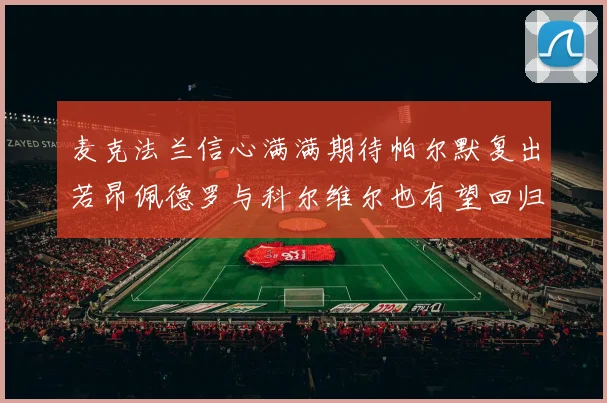 麦克法兰信心满满期待帕尔默复出若昂佩德罗与科尔维尔也有望回归